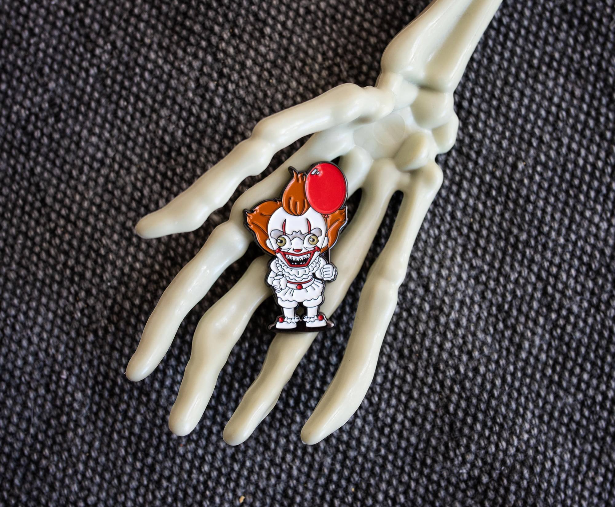 Alt View 2. SalesOne LLC - IT Pennywise The Clown Chibi Limited Edition Enamel Pin | Toynk Exclusive - Black.