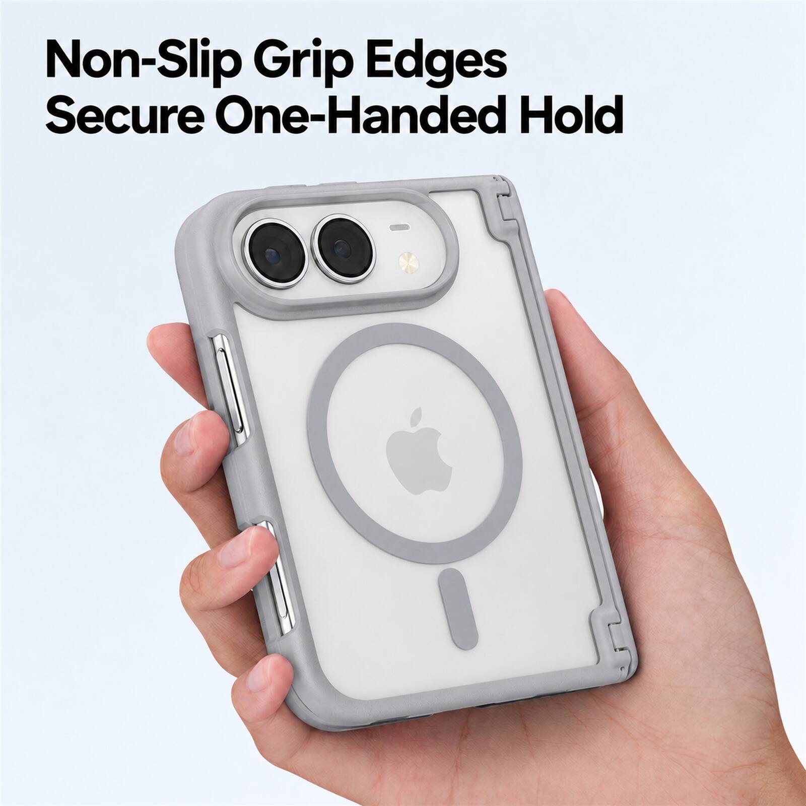 Non-Slip Grip Edges Secure One-Handed Hold