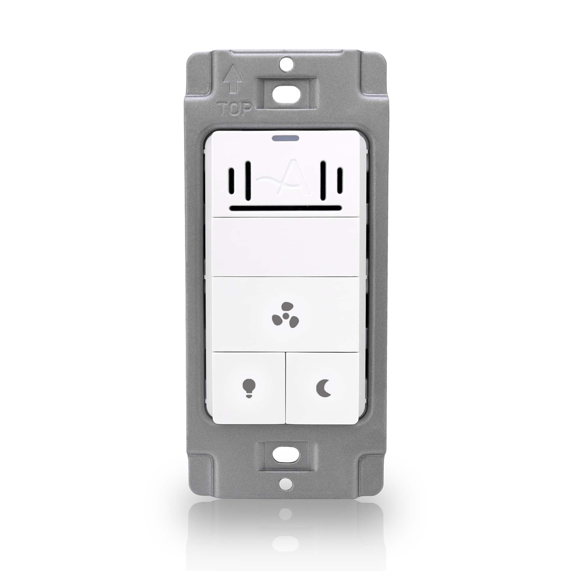 Akicon - Humidity Sensor LED Timer Switch for Bathroom Exhaust Fan with Light - White