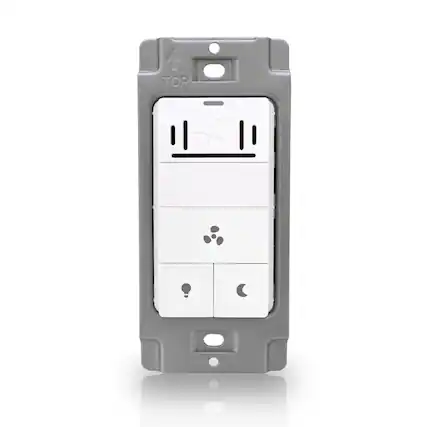 Front. Akicon - Akicon Humidity Sensor LED Dimmer Timer Switch for Bathroom Exhaust Fan with Light in White - White.