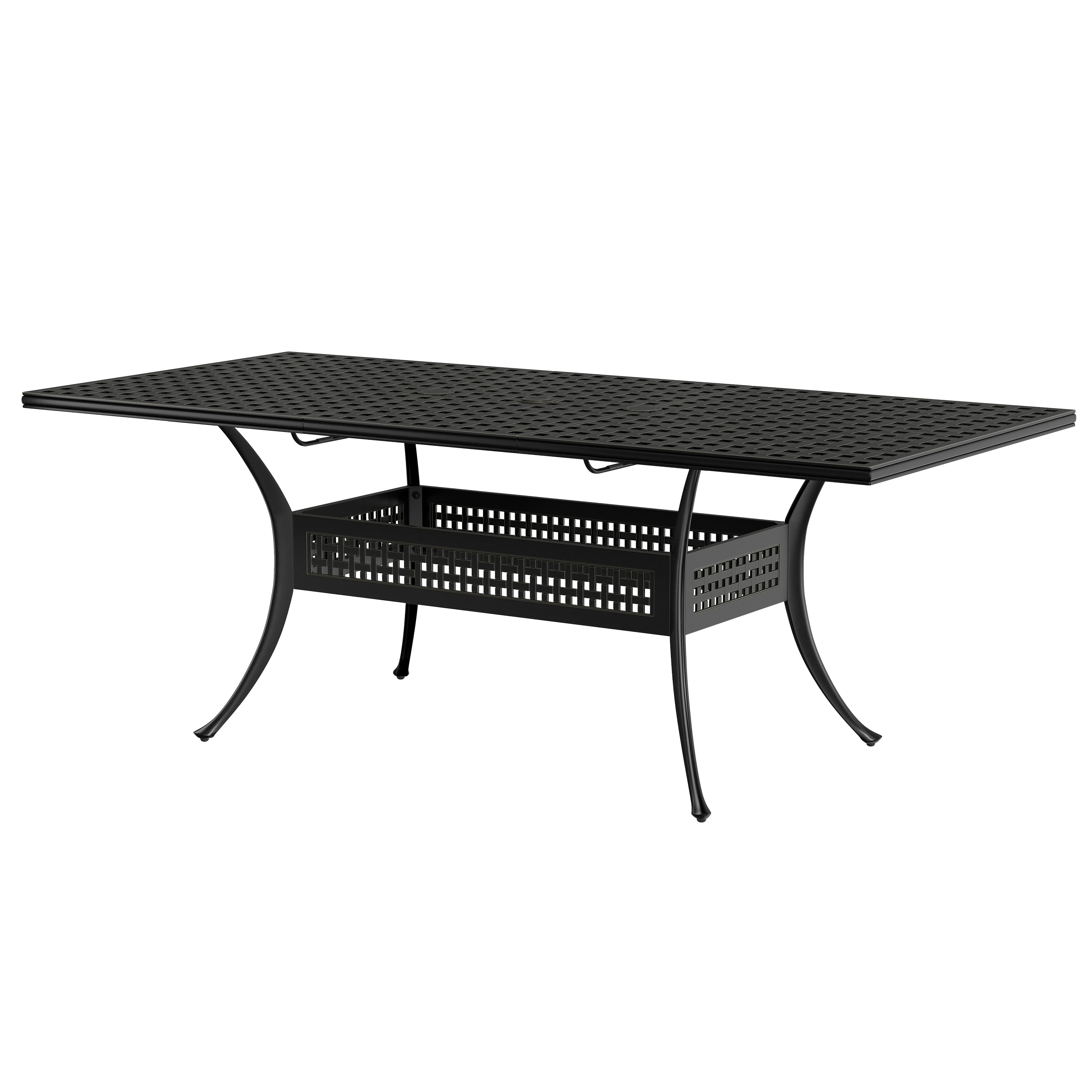Mondawe - Extendable Cast Aluminum Outdoor Dining Table - Black
