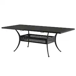 Mondawe - Extendable Cast Aluminum Outdoor Dining Table - Black