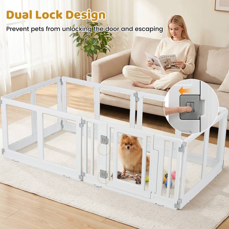 Dual Lock Design  
Prevent pets from unlocking the door and escaping