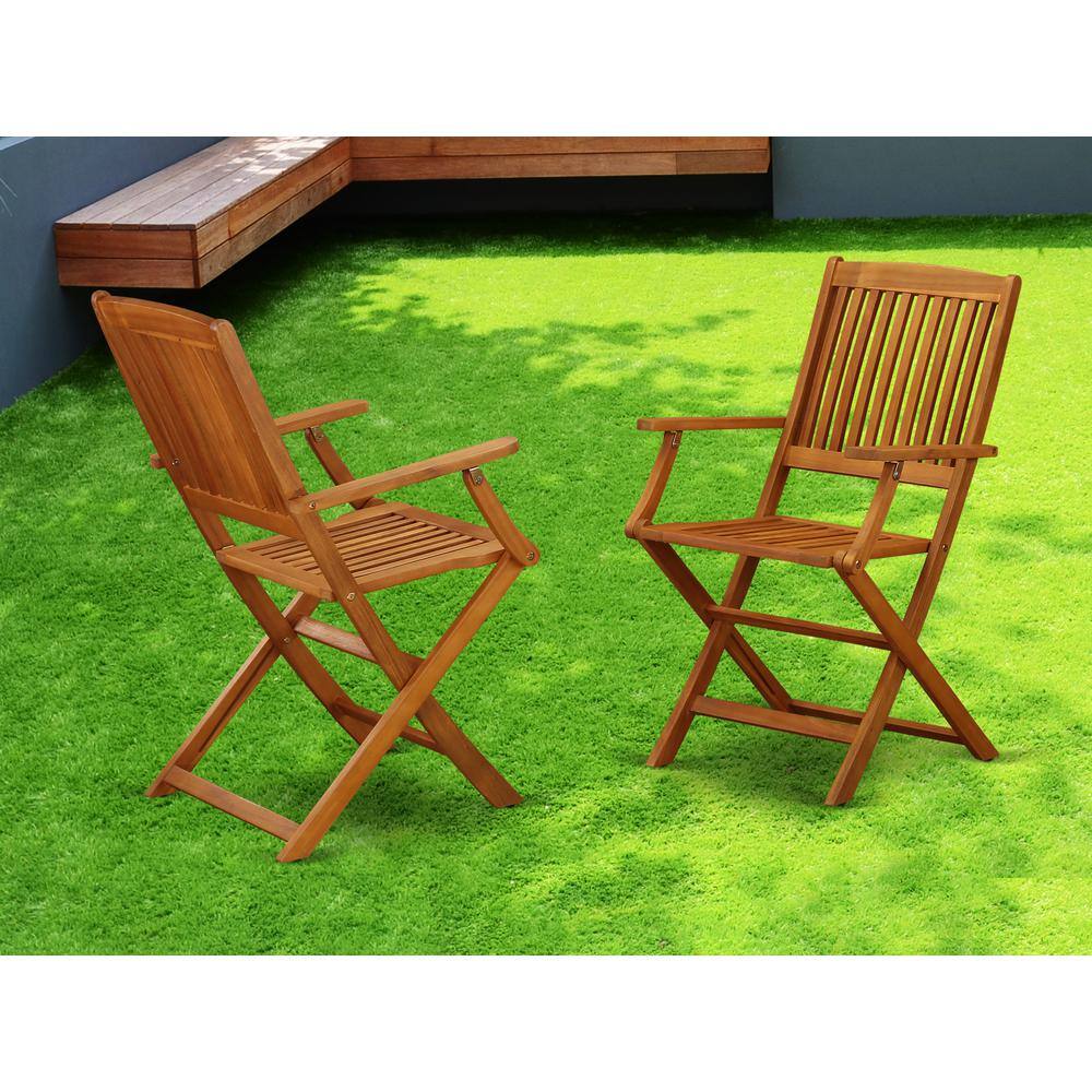 Angle. East West Furniture - Wooden Patio Chair Natural Oil - Brown.