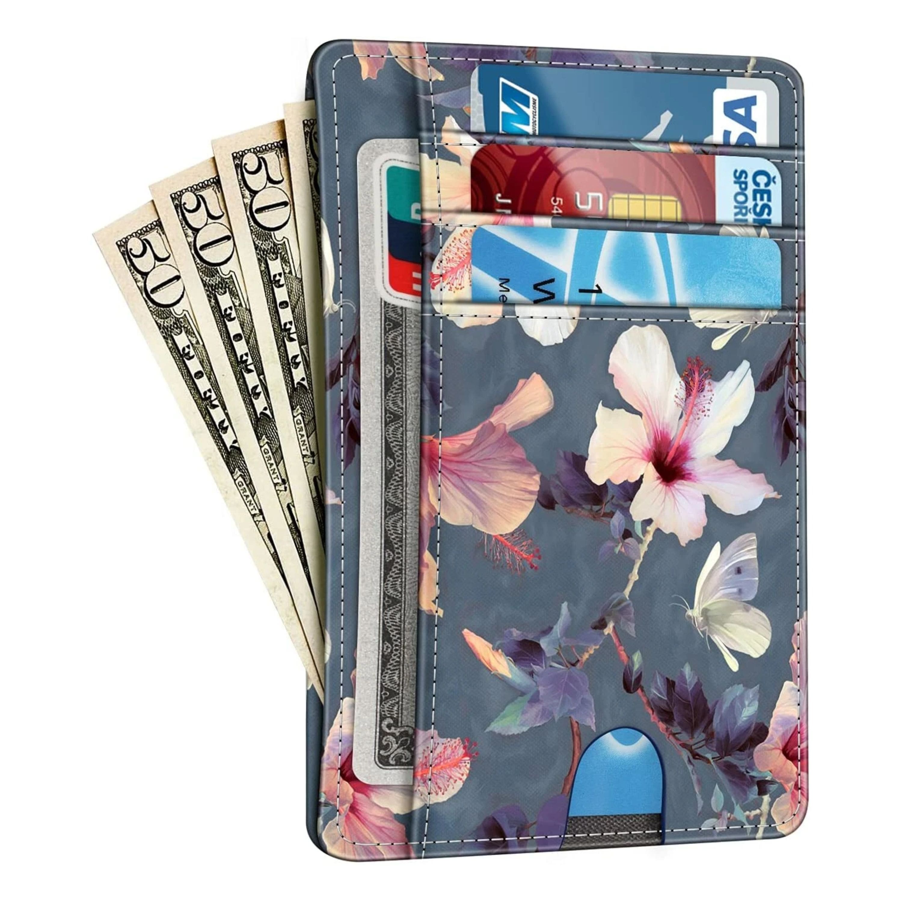 Kitcheniva - RFID Blocking Money & Credit Card Holder Slim Wallet - Blooming Hibiscus price history on PriceWatchPro