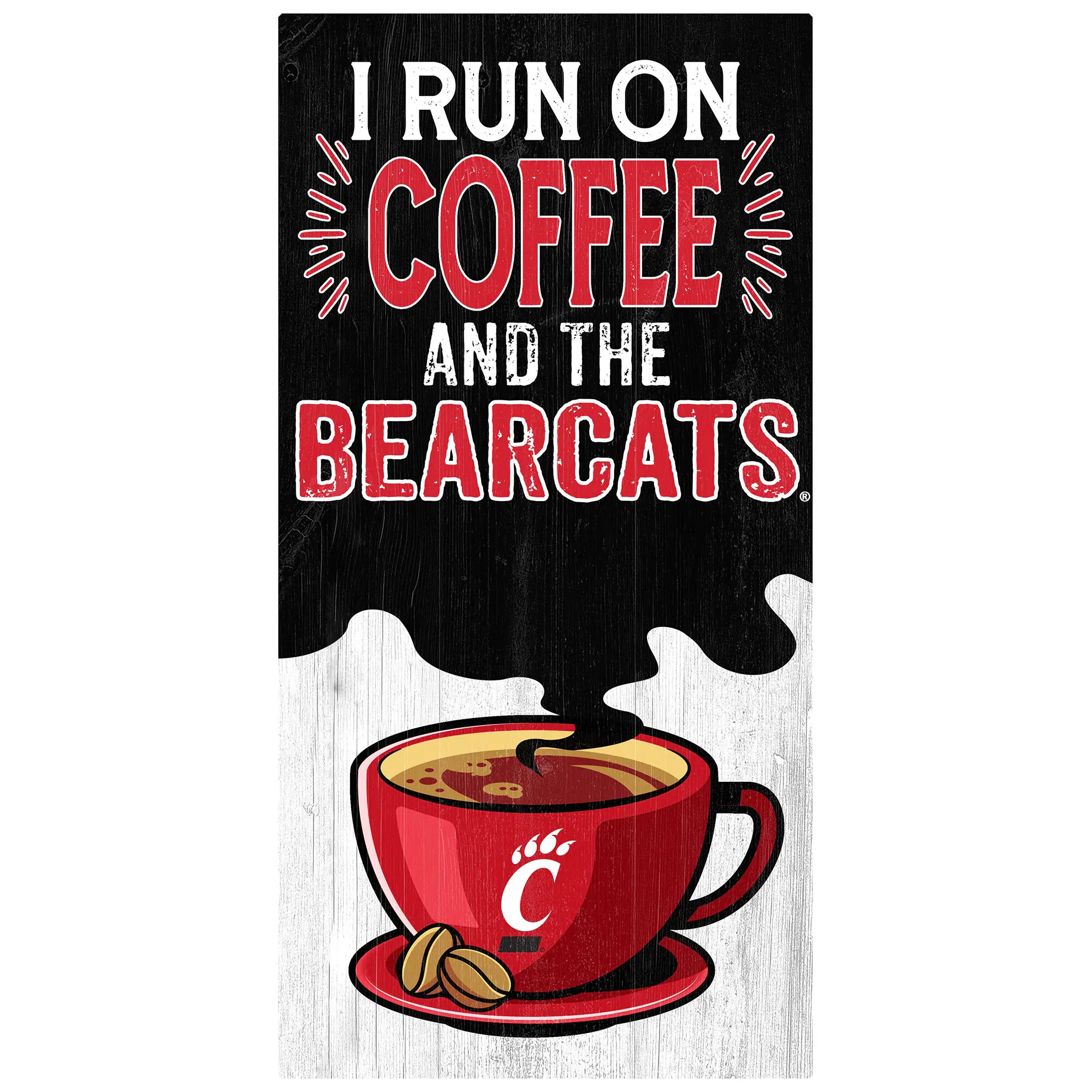 Cincinnati Bearcats 6" x 12" Coffee Wall Art