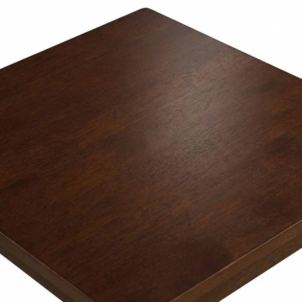 Left. FurniFact - Espresso Square End Table for Living Room and Bedroom with Modern Design - Brown.