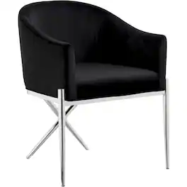 Meridian Furniture - Xavier Velvet Dining Chair - Black