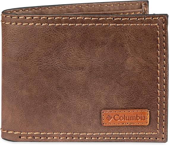 Front. Vulpecula Spade - Leather Wallet for Men | RFID Blocking | Extra Capacity Bifold Wallet - Dark Tan.