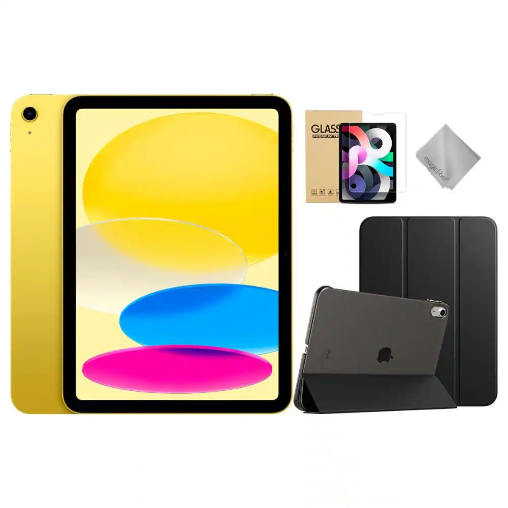 Apple - 11-inch iPad A16 chip with Wi-Fi - 128GB - With Black Case Bundle - Yellow