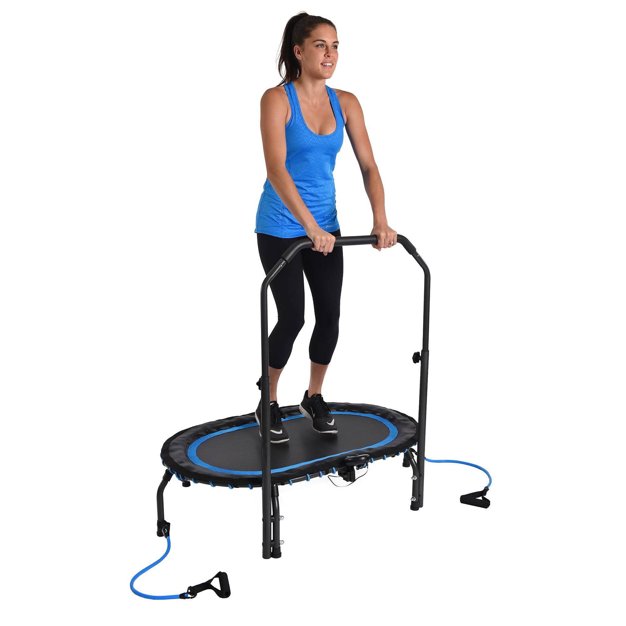 Alt View 10. Stamina Products - Stamina InTone Oval Fitness Rebounder Trampoline for Cardio with Handlebars - 49.5-Black.