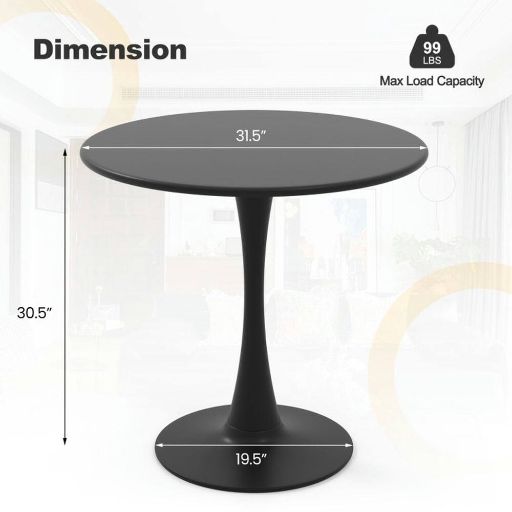 Dimension:  
- Diameter: 31.5"  
- Height: 30.5"  
- Base Diameter: 19.5"  

Max Load Capacity: 99 LBS