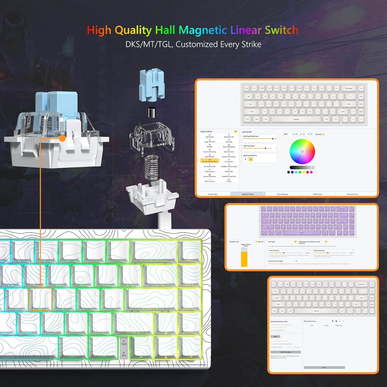 Womier M68 HE Ultra Rapid Trigger Mechanical Keyboard, 65