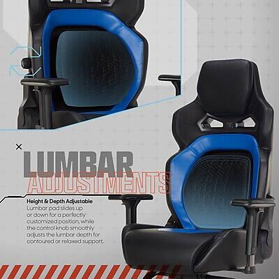 LUMBAR ADJUSTMENTS

Height & Depth Adjustable Lumbar pad slides up or down for a perfectly customized position, while the control knob smoothly adjusts the lumbar depth for contoured or relaxed support
