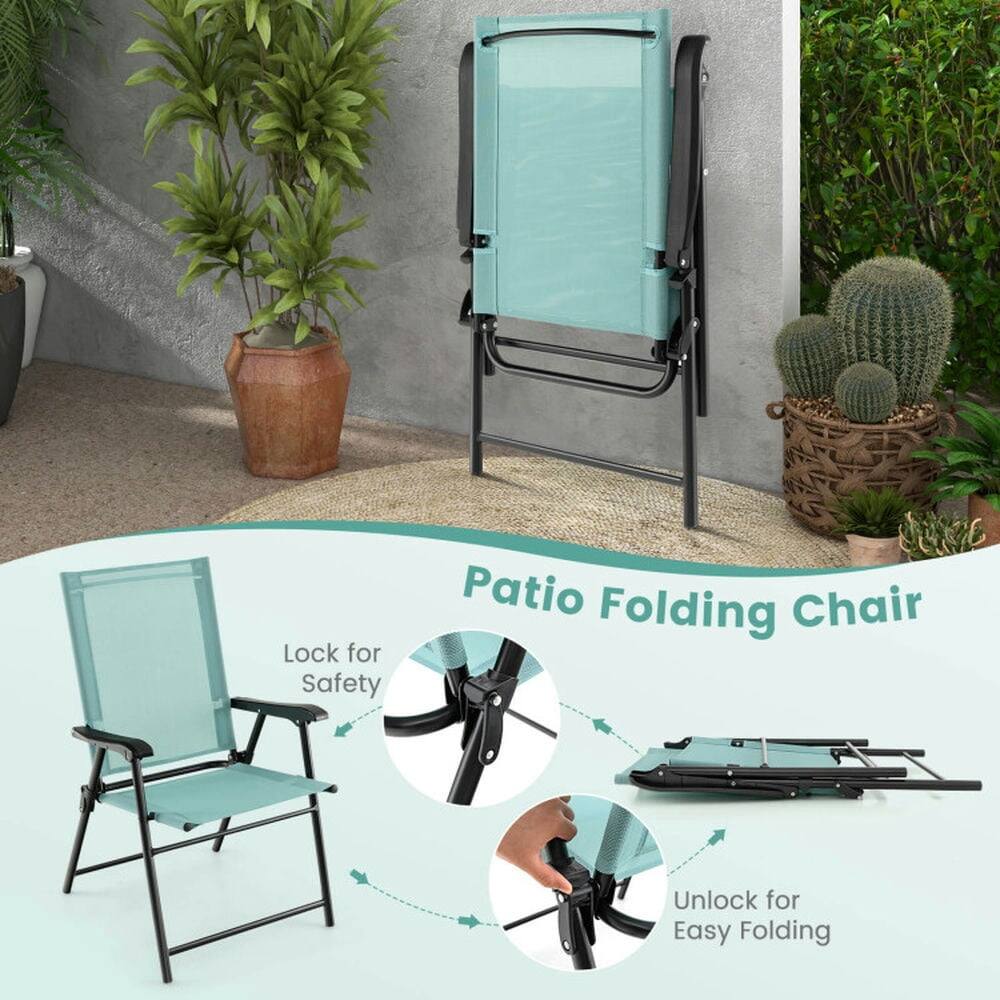Patio Folding Chair

Lock for Safety

Unlock for Easy Folding