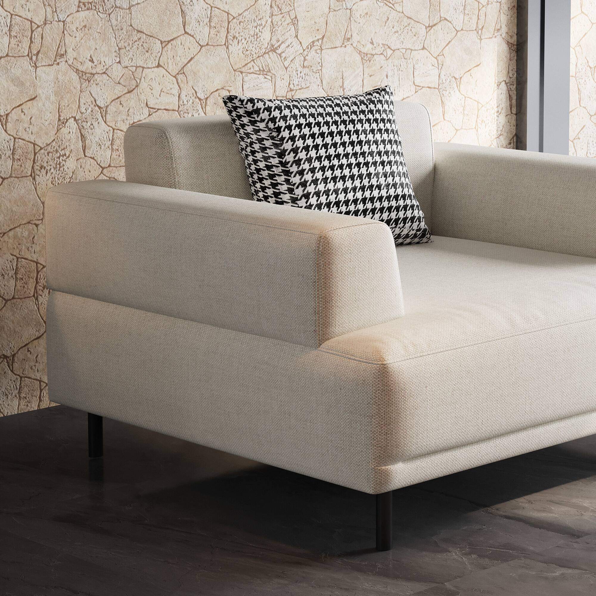 Alt View 2. luck idea - 40.55" Breathable Cotton-Linen Fabric Sofa, couch,Solid Wood Frame, High-Elastic Sponge Seat Cushion - Light Beige.