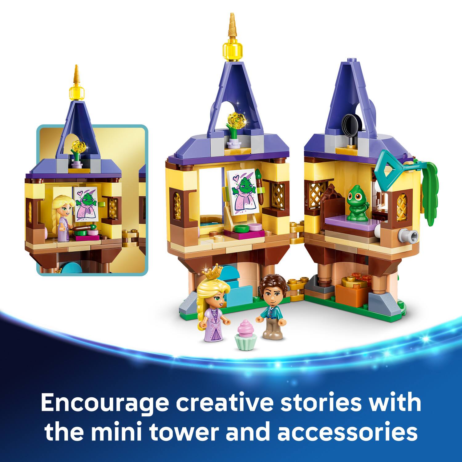 Encourage creative stories with the mini tower and accessories