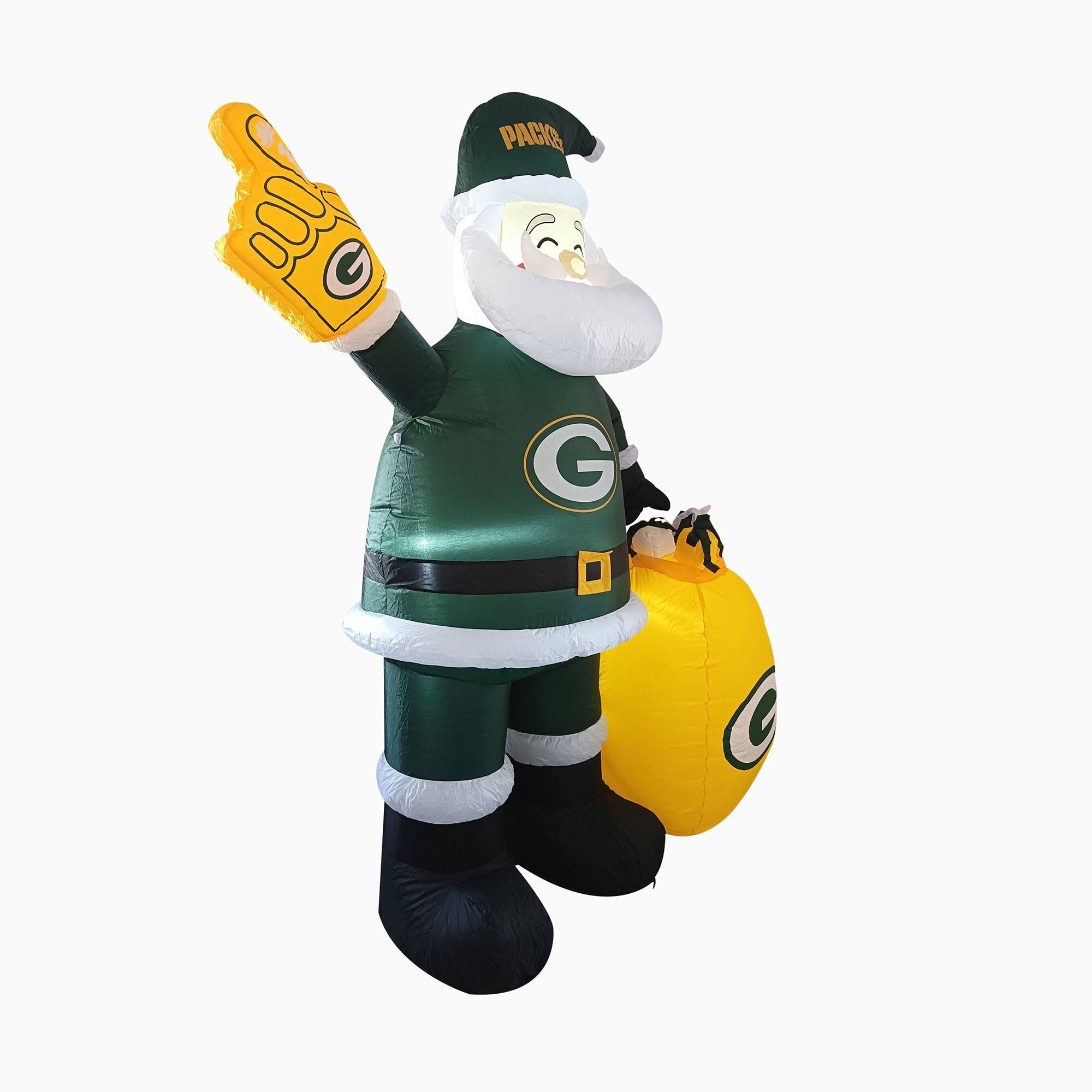 Alt View 1. Logo Brands - Green Bay Packers 7' Inflatable Santa - Multicolor.