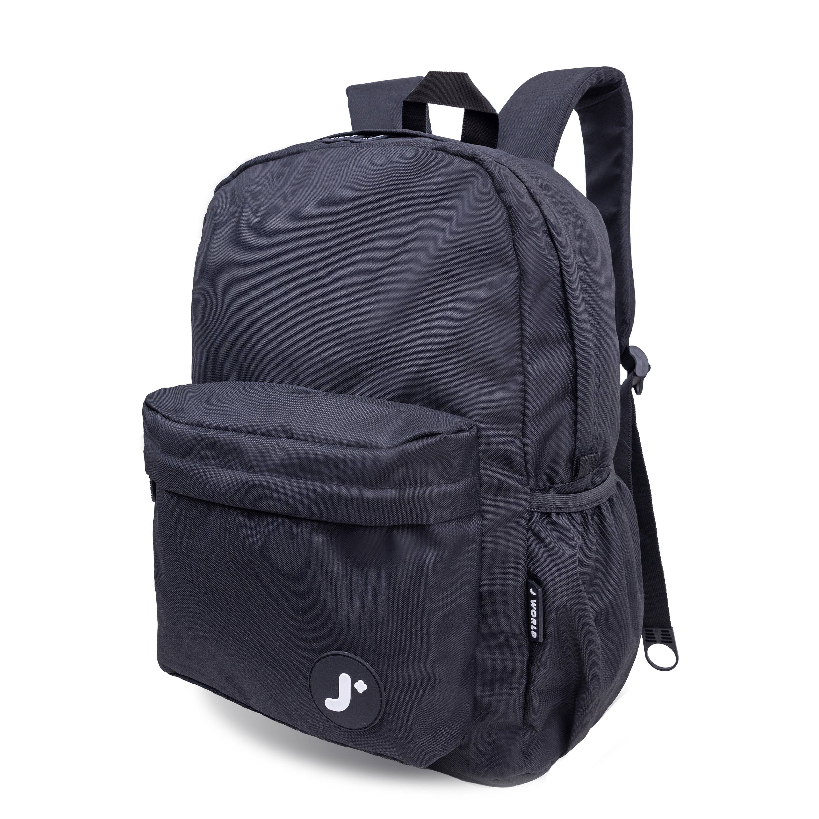 Angle. J World - J World Unisex Oz 17" Daily Backpack For School And Travel - Black - BLACK.