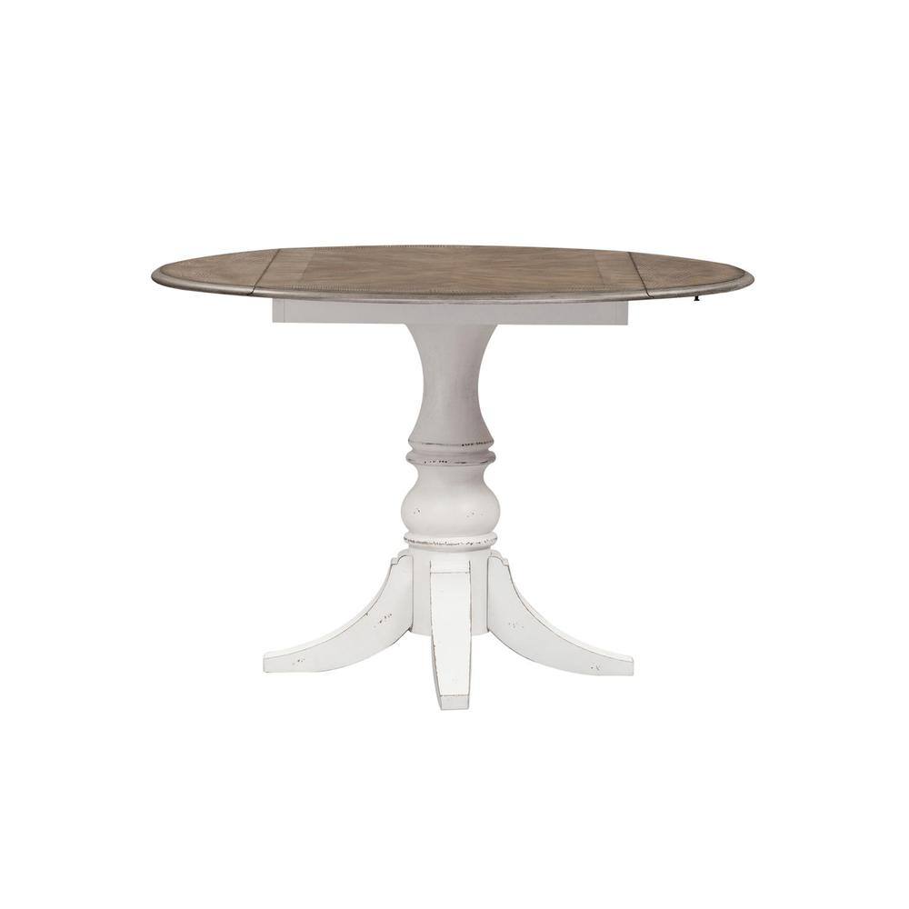 Front. Liberty Furniture Industries - Magnolia Manor Drop Leaf Table in Antique White - White.