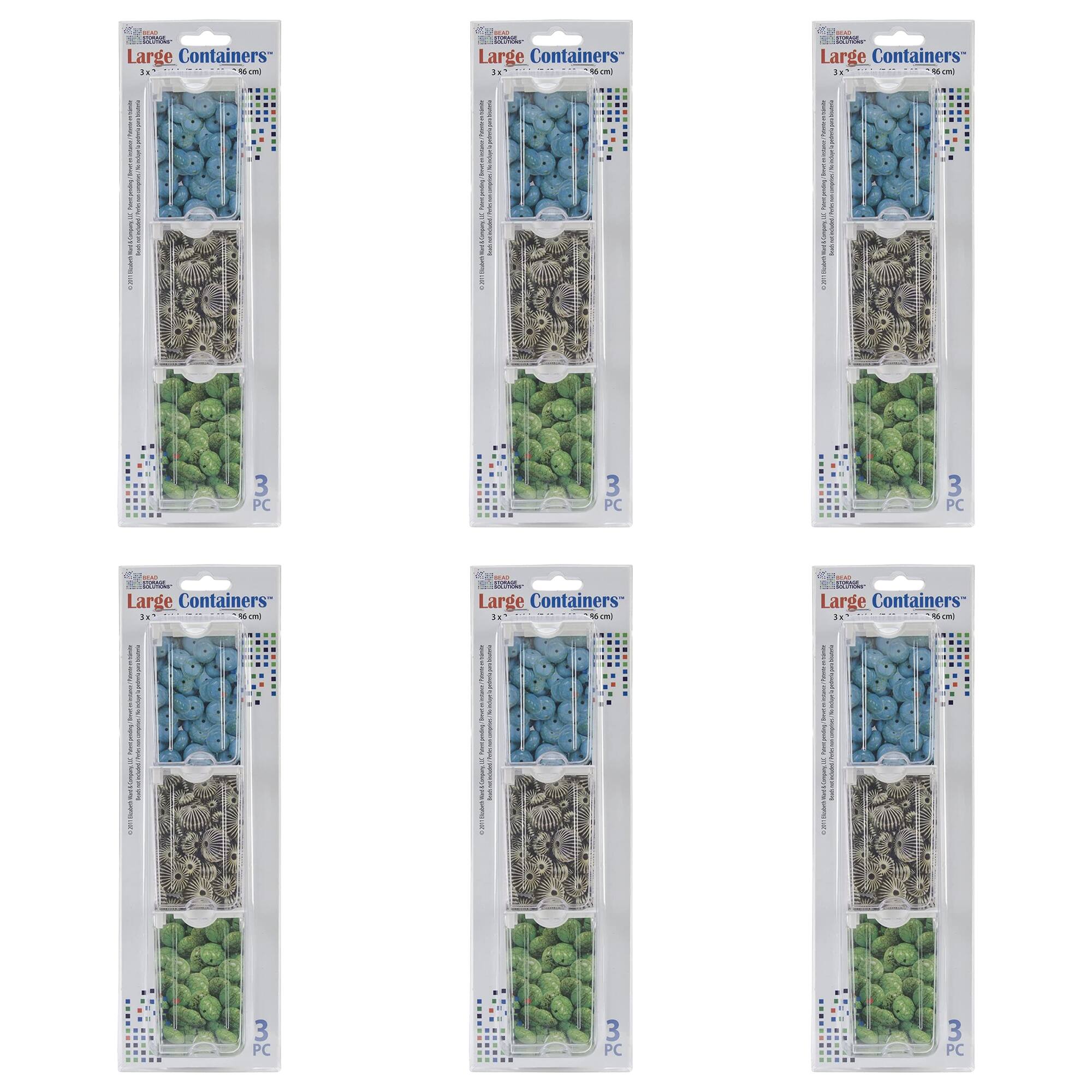 Sure, here is the corrected and grouped text from the image:

---

**Top Left:**
- **Product Name:** Large Containers
- **Size:** 3 x 3 x 6 cm
- **Quantity:** 3 PC
- **Color:** Blue, Brown, Green

**Top Center:**
- **Product Name:** Large Containers
- **Size:** 3 x 3 x 6 cm
- **Quantity:** 3 PC
- **Color:** Blue, Brown, Green

**Top Right:**
- **Product Name:** Large Containers
- **Size:** 3 x 3 x 6 cm
- **Quantity:** 3 PC
- **Color:** Blue, Brown, Green

**Bottom Left:**
- **Product Name:** Large Containers
- **Size:** 3 x 3 x 6 cm
- **Quantity:** 3 PC
- **Color:** Blue, Brown, Green

**Bottom Center:**
- **Product Name:** Large Containers
- **Size:** 3 x 3 x 6 cm
- **Quantity:** 3 PC
- **Color:** Blue, Brown, Green

**Bottom Right:**
- **Product Name:** Large Containers
- **Size:**