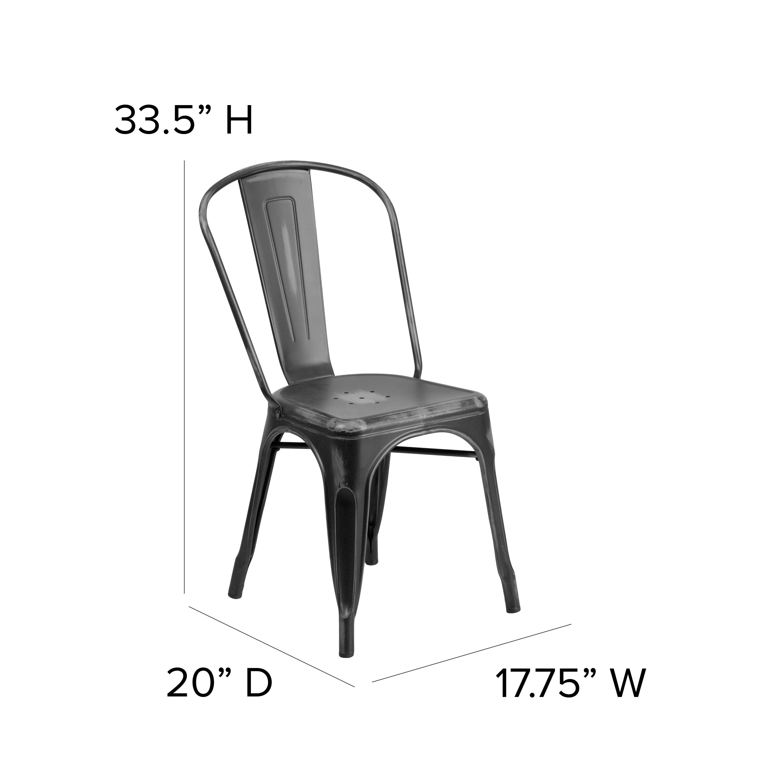 33.5" H  
20" D  
17.75" W