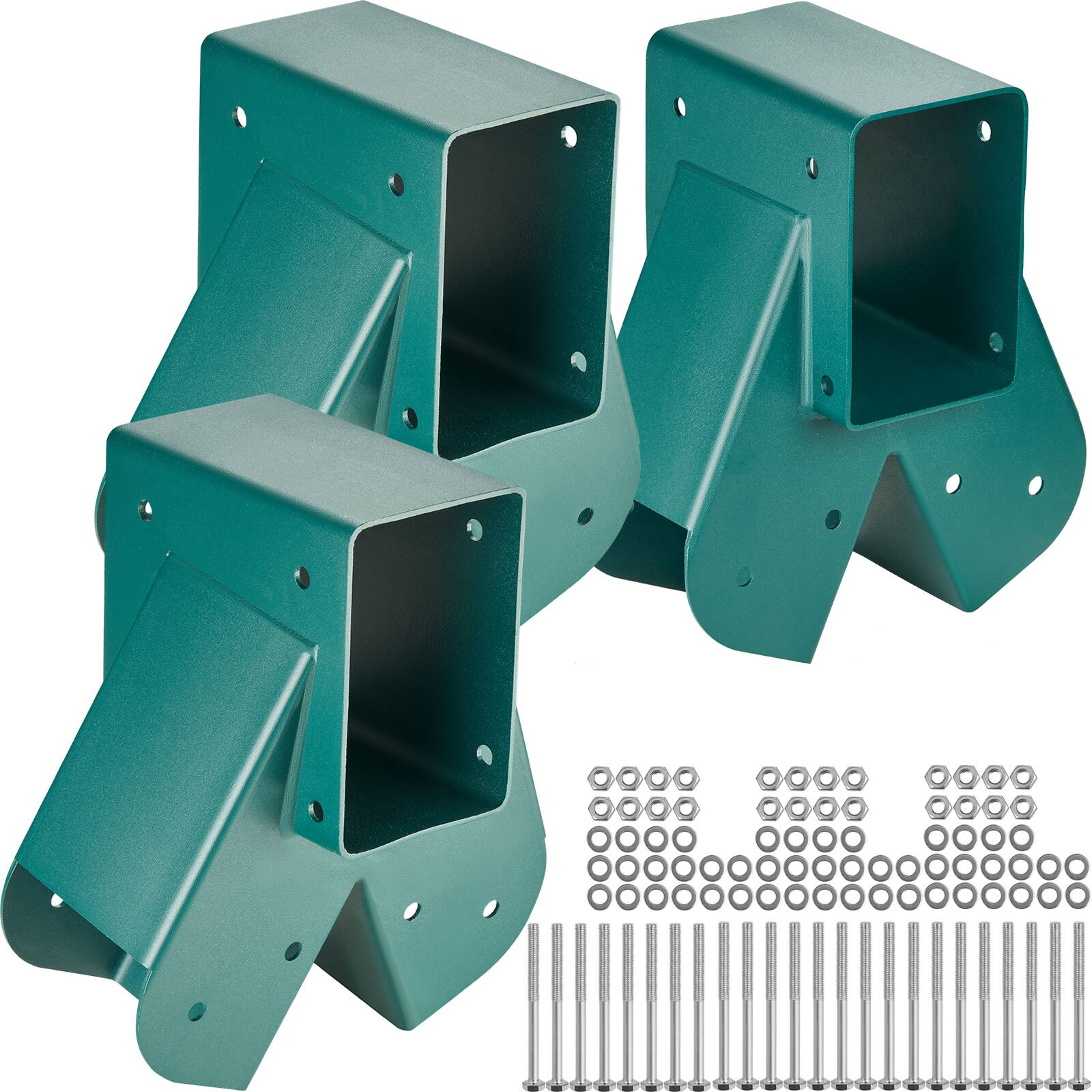 Front. VEVOR - A-Frame Middle Swing Set Brackets, Heavy Duty Carbon Steel Swing Set Hardware with Mounting Hardware - Green.