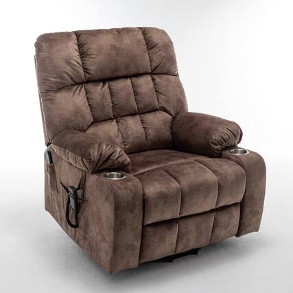 Front. Boyel Living - Lift Chair for Big and Tall Person 2 OKIN Motor Heat Massage 2 Remote 2 Cup Holder 2 Pockets - BROWN.