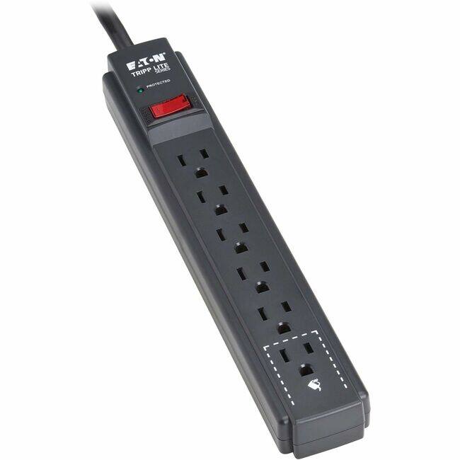 Eaton Tripp Lite Series Protect It! 6-Outlet Surge Protector - 5-15R Outlets, 600 Joules, 3 ft. (0.9 m) Cord - Black