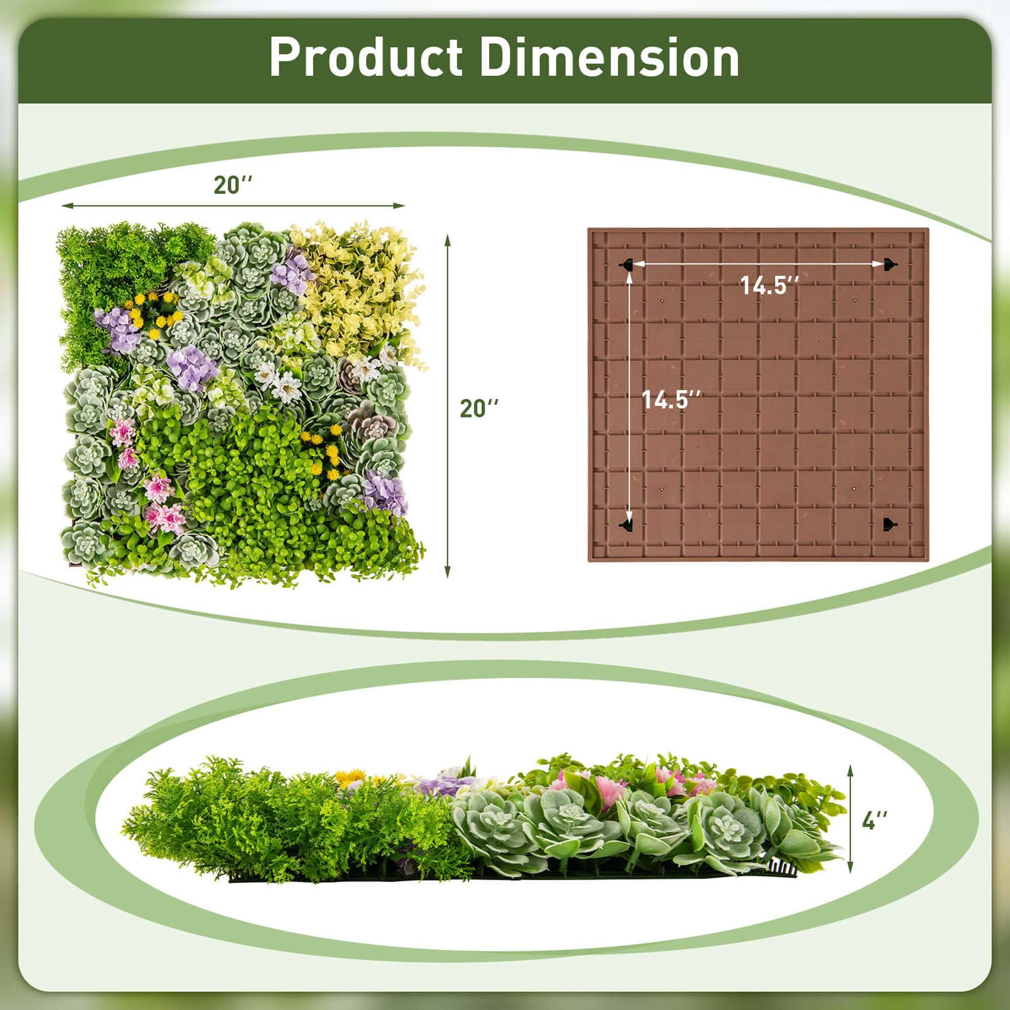 Product Dimension

- Height: 20"
- Width: 20"
- Base: 14.5" x 14.5"
- Depth: 4"