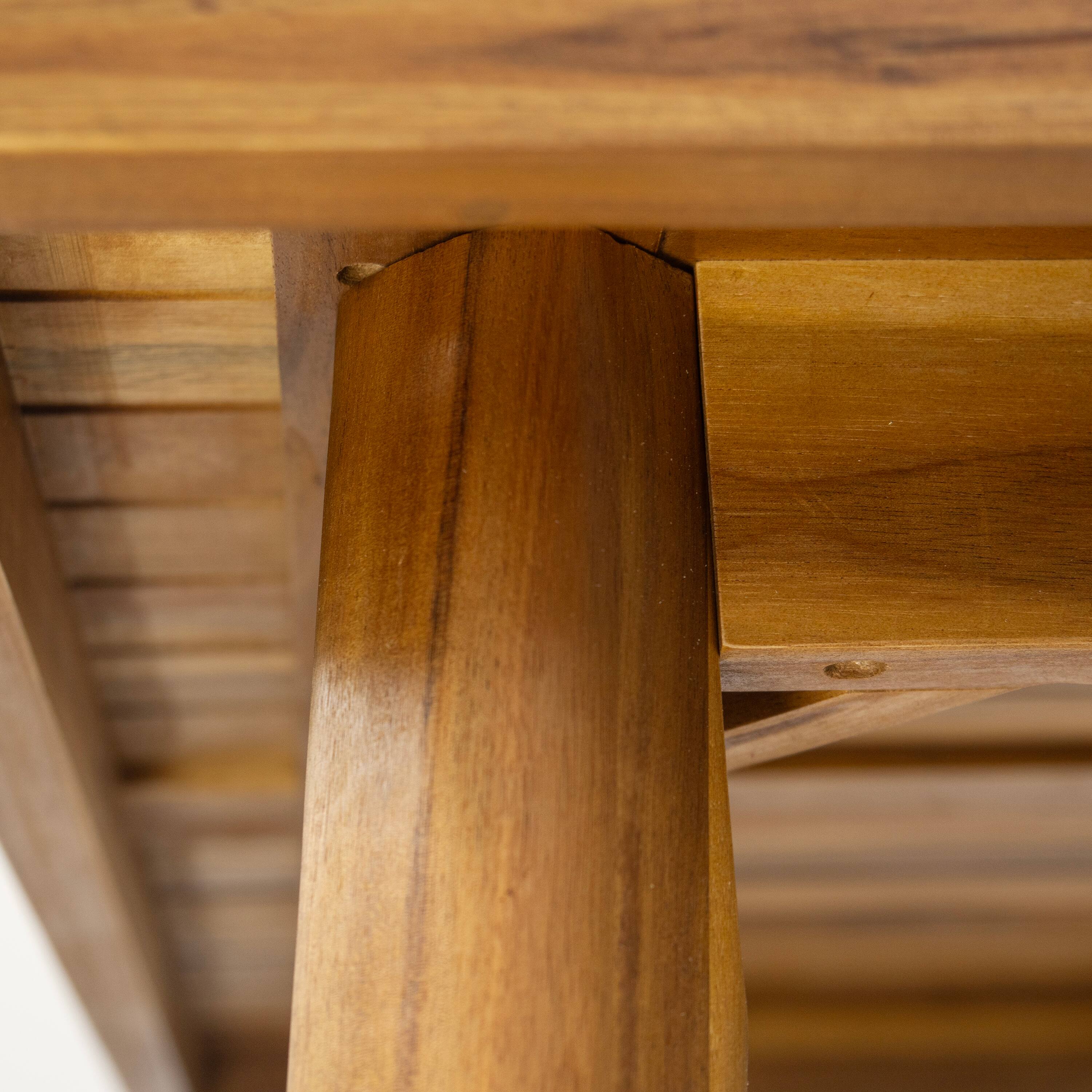 Alt View 4. Mondawe - 63" Outdoor Dining Table With Umbrella Hole - Teak.