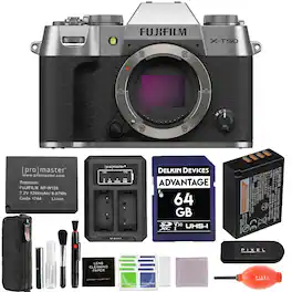 Fujifilm - X-T50 Mirrorless Camera (Silver) Bundle with Extra Battery, Charger and Advanced Accessories | Fuji xt50