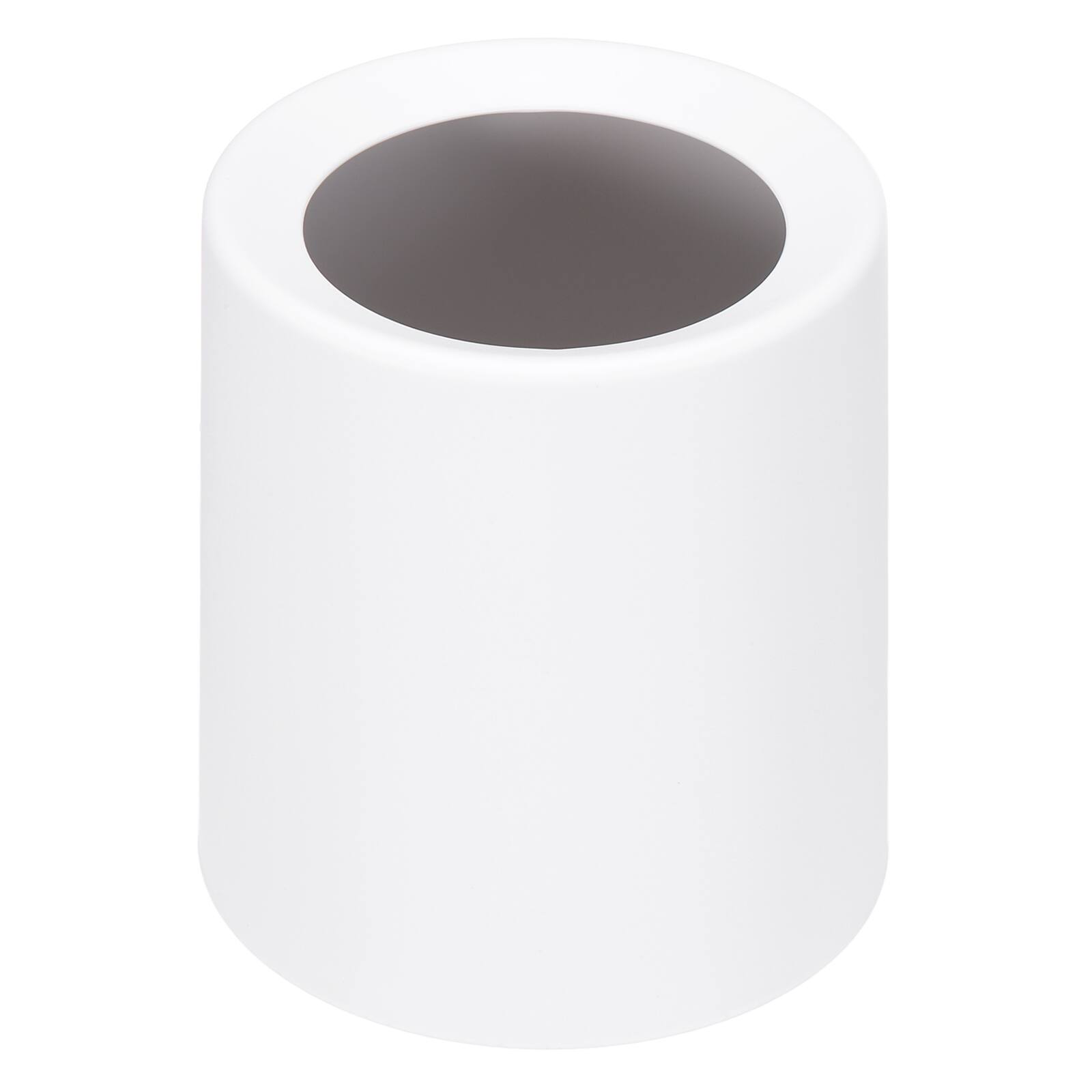 Front. Unique Bargains - Desktop Round Waste Basket, 0.8 gal Open Top Trash Bin with Removable Plastic Bin for Bathroom Kitchen - White.