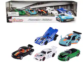 Porsche Edition (2023) 5 piece Set 1/64 Diecast Model Cars by Majorette - Multicolor
