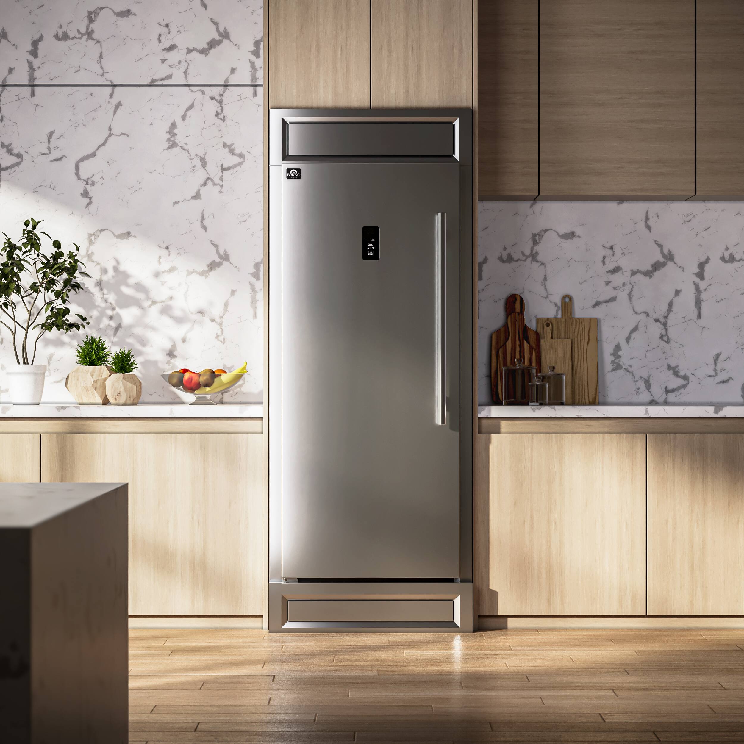 Alt View 4. Forno Appliances - Fortezza 14 Cu. Ft. Left-Swing Freezer with Trim Kit - Stainless steel.