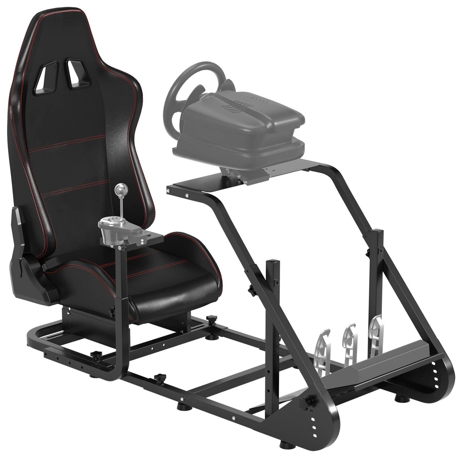 Angle. Topteng - Heavy-Duty Racing Simulator Cockpit-Adjustable Carbon Steel Stand,Foldable Design,Frame&Seat Only, for Logitech G29/G920 - Black.