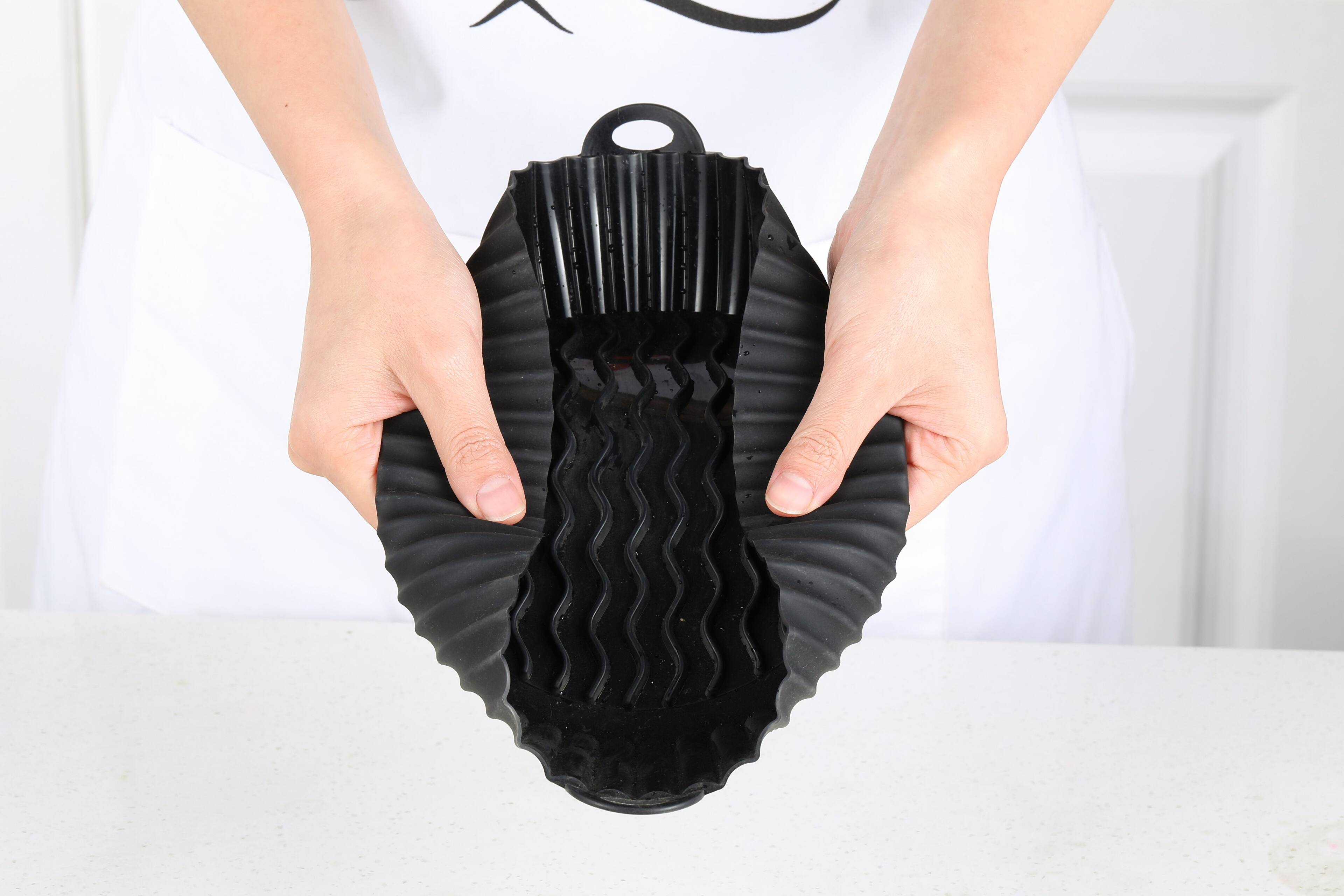 Alt View 4. Uber Appliance - Uber Appliance Reusable Silicone Liner Kit for Air Fryers - Black.