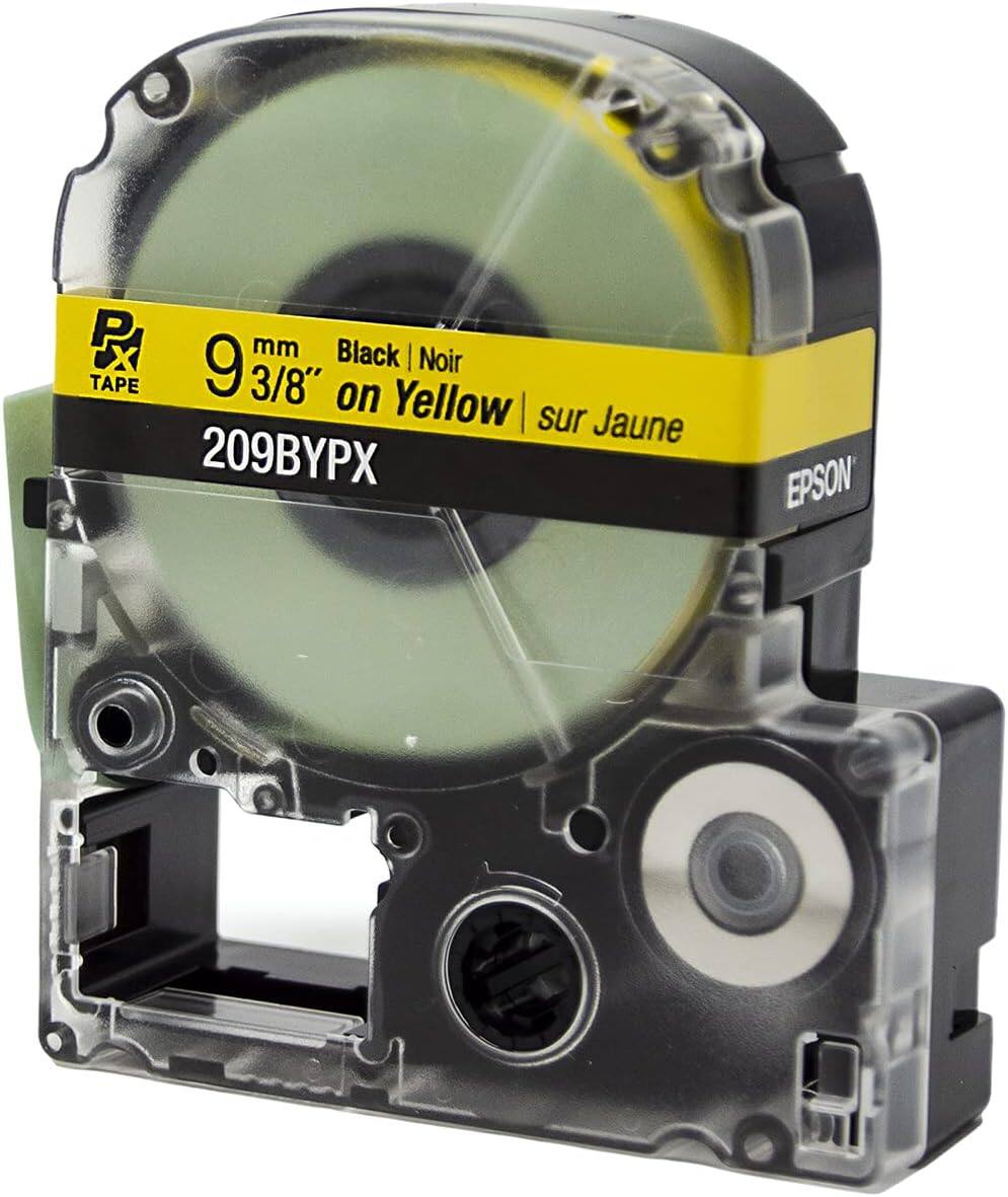9 mm 3/8" Black | Noir on Yellow | sur Jaune  
209BYPX  
EPSON