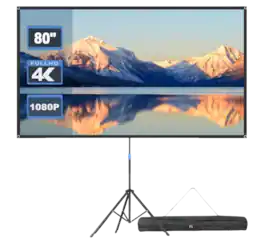 Home Collection - 100" 120" Portable Projector Screen w/Stand Outdoor Pull Down 4K HD Home Cinema