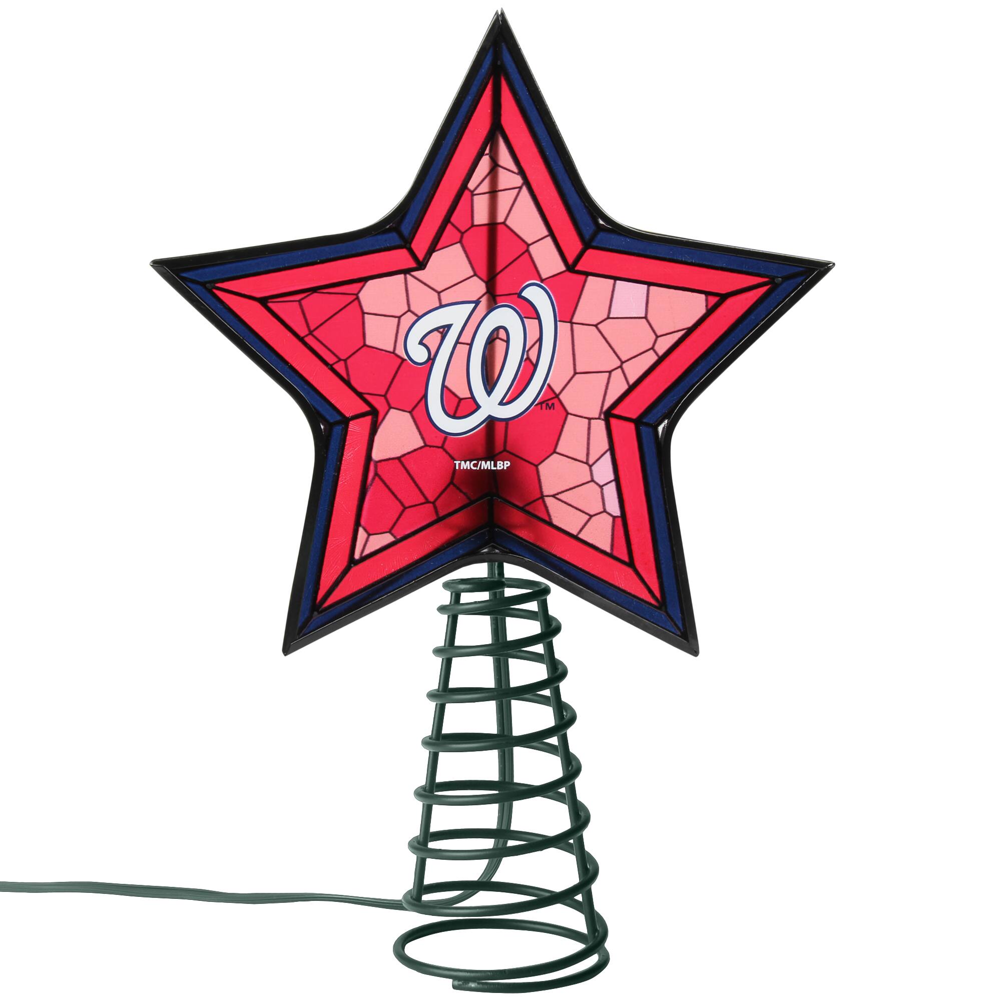 Front. The Memory Company - Washington Nationals Mosaic Tree Topper - Multicolor.