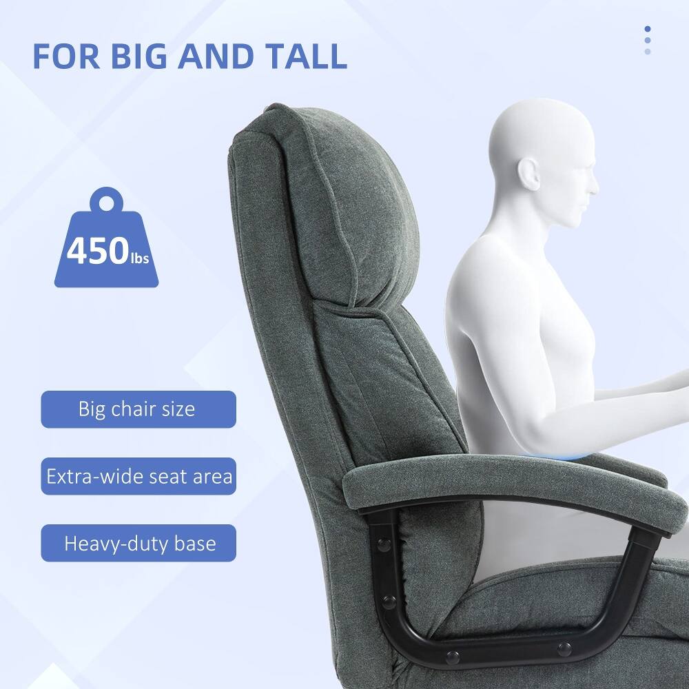 FOR BIG AND TALL

450 lbs

Big chair size

Extra-wide seat area

Heavy-duty base