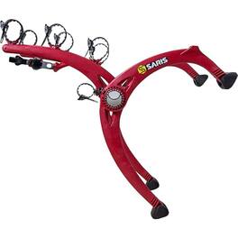 Saris - Bike Racks, Bones EX Car Trunk Bicycle Rack Carrier, Mounts 3 Bikes - Red
