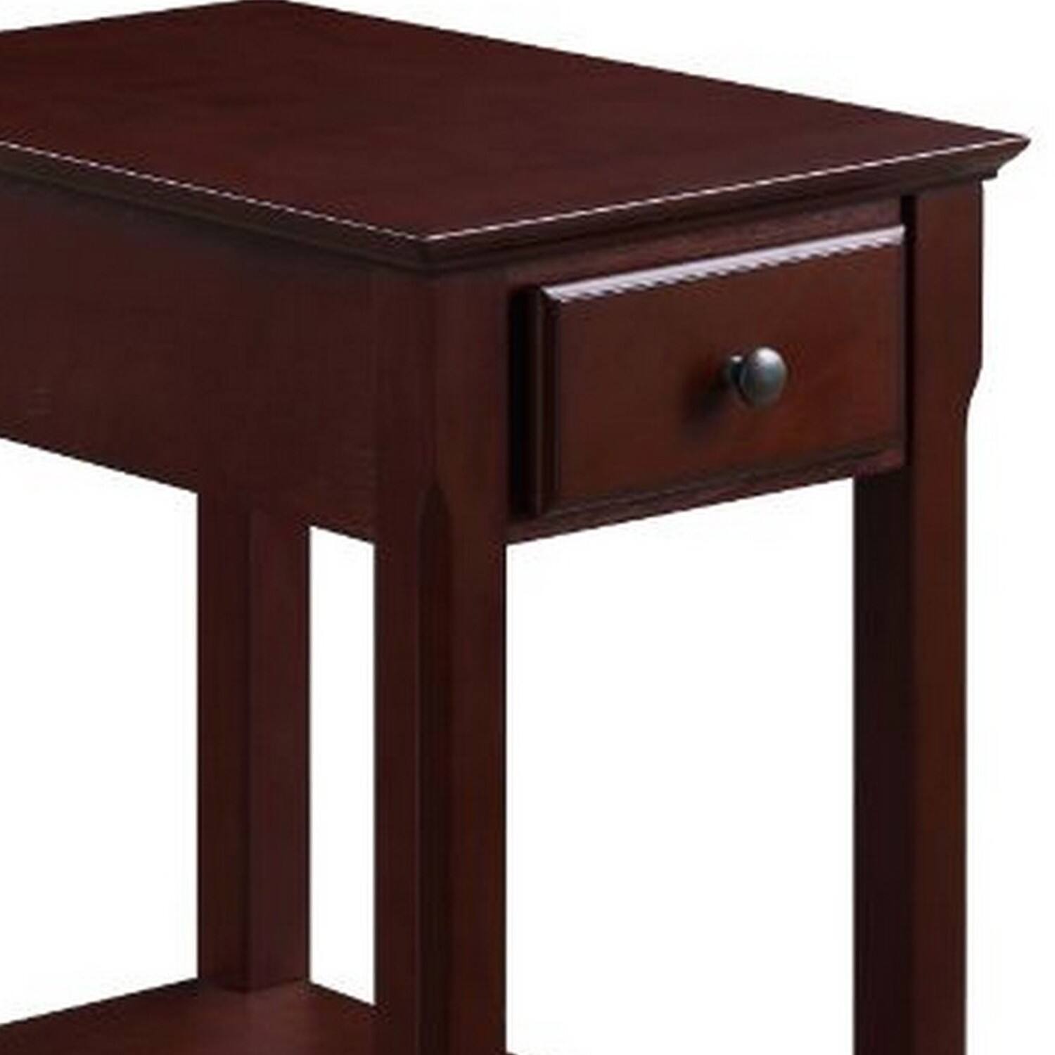 Alt View 3. Manhattan Lane - Accent Table with 1 Drawer and Bottom Shelf - Brown.