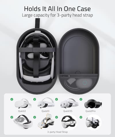Syntech Medium Hard Carrying Case Compatible with Meta Quest 3S Syntech Medium Hard Carrying Case Compatible with Meta Quest 3S