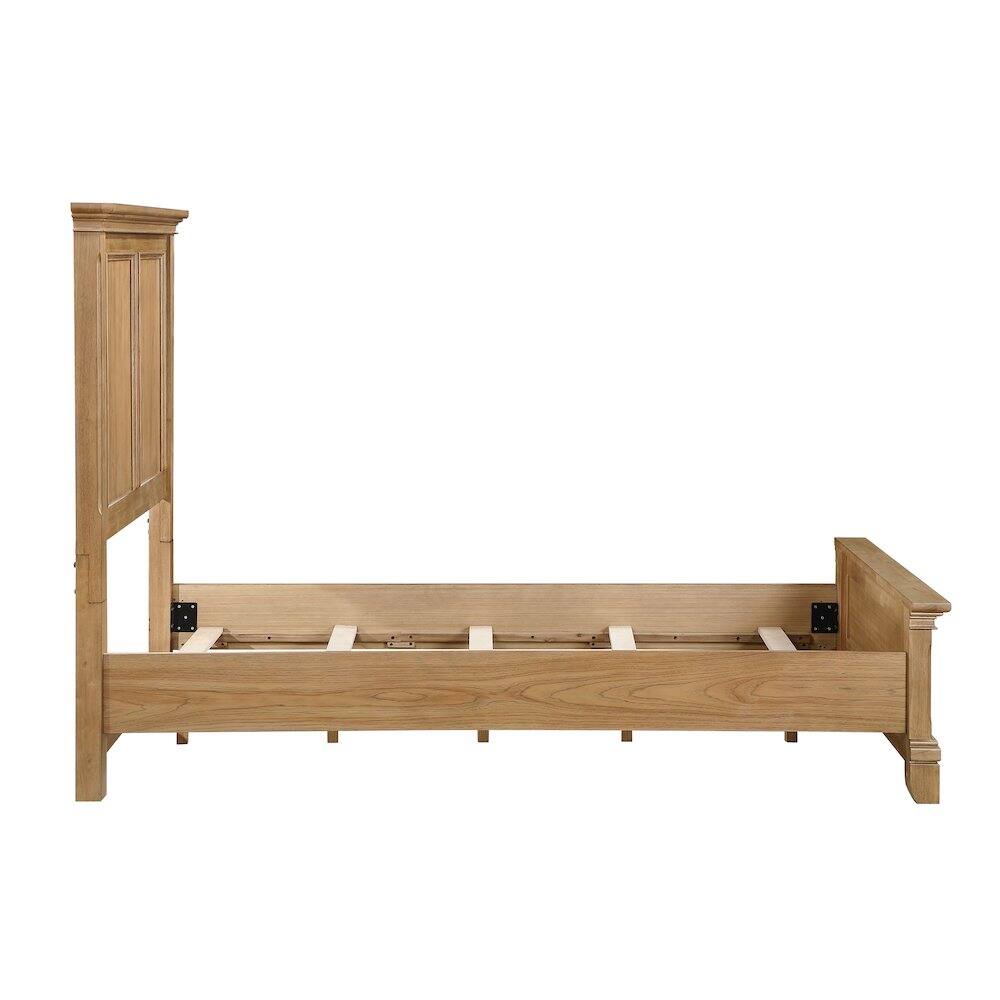 Angle. New Classic Furniture - Sunstone Wood Twin Size Panel Bed in Natural - Natural.