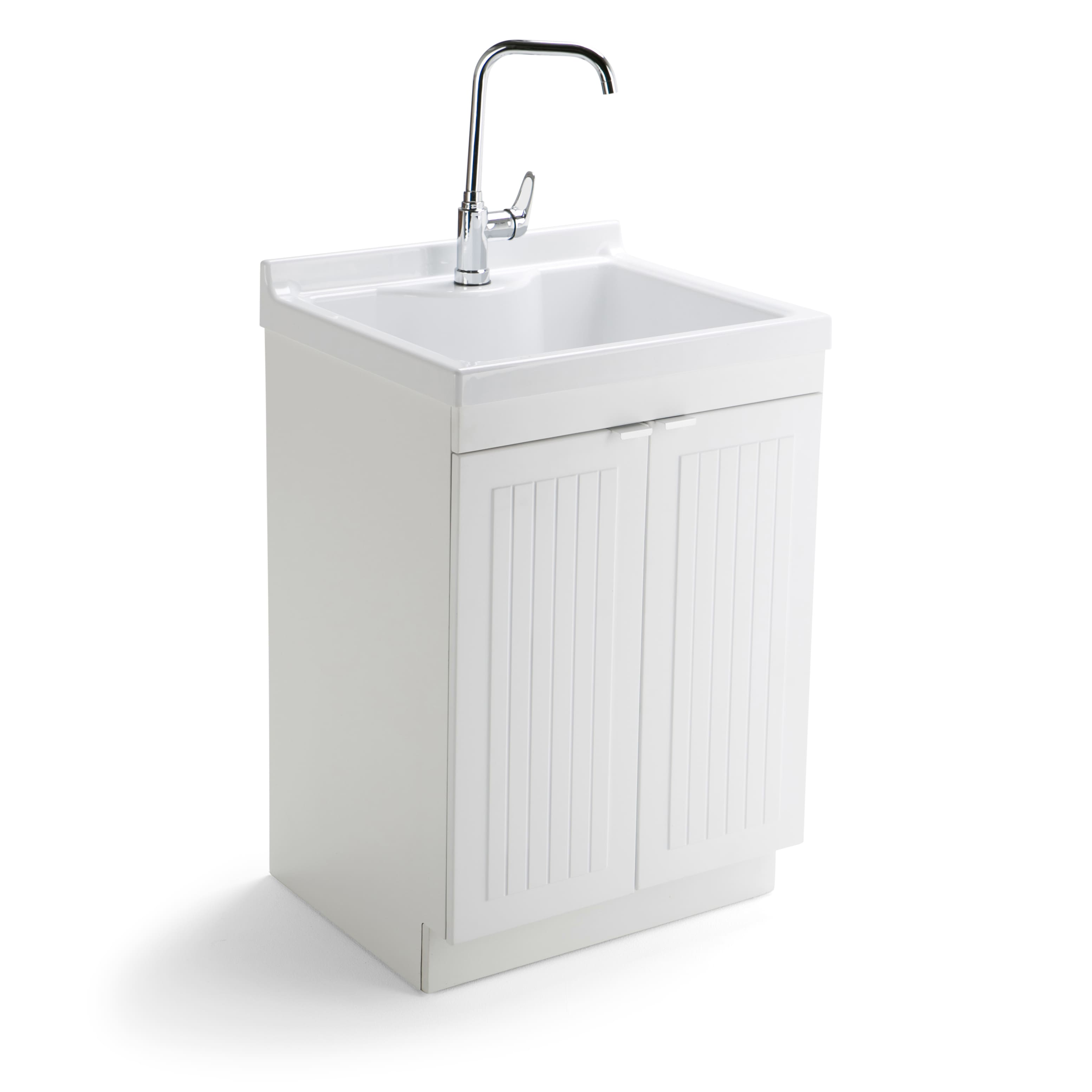 Photos - Bathroom Sink Simpli Home  Murphy All-in-One 24-inch ABS Utility Sink & Cabinet - Pure White AXCLDYMUR-AB 
