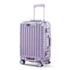 Front. SKONYON - 20" Zipperless Aluminum Frame Carry On Suitcase with Spinner Wheels and TSA Lock - Purple.