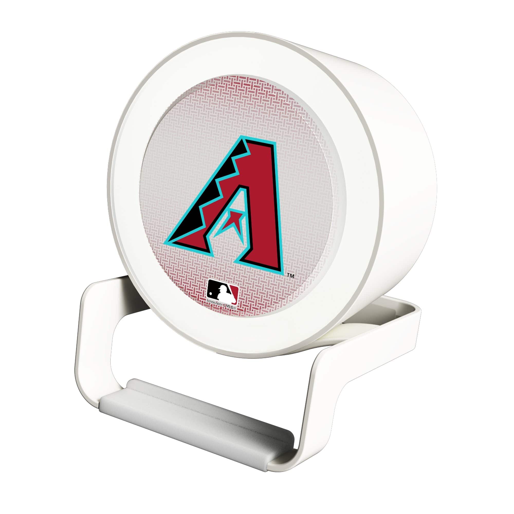 Front. Keyscaper - Arizona Diamondbacks Linen Print Nightlight Charger & Bluetooth Speaker - White.