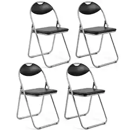 Kadyn - Dining Chairs, Kitchen Chairs Trattoria Chairs,2/4/6 Pieces Portable Folding Dining Chairs Set - Black
