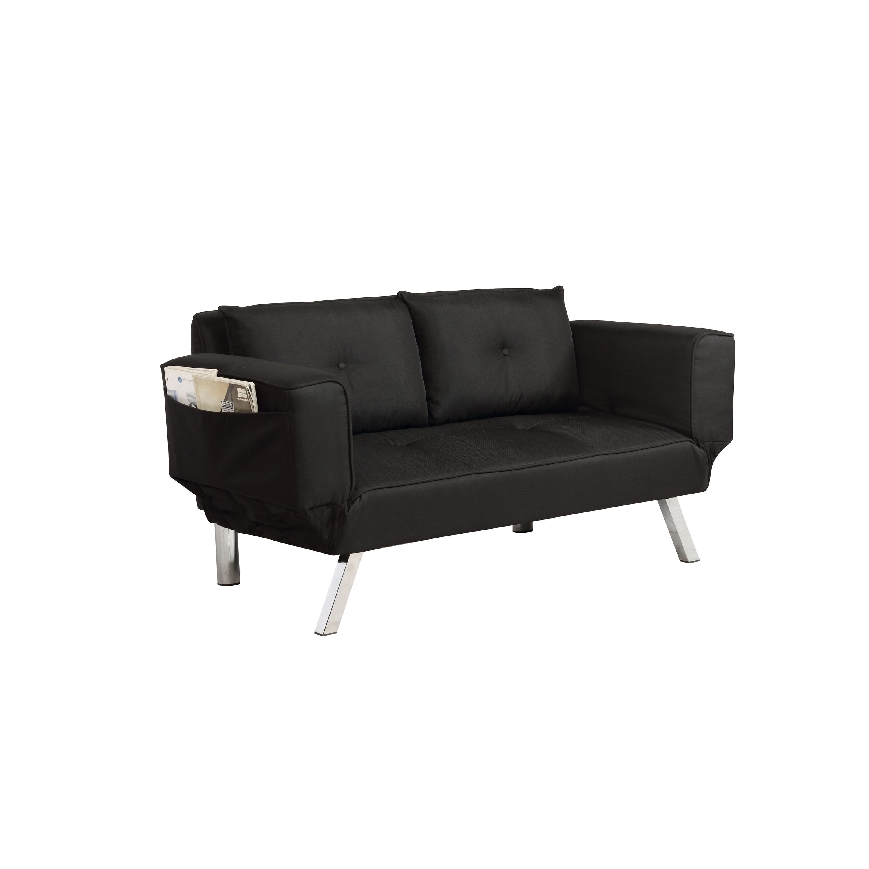Serta - Molecule Casual Convertible Sofa - Black - Front_Zoom